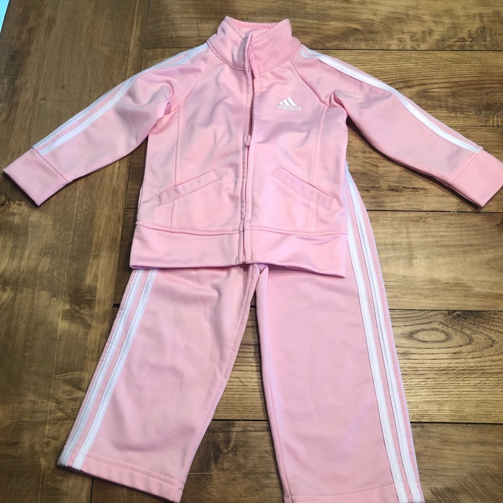 SOLD OOS- Baby/Toddler Pink Adidas Track Suit